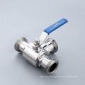 Stainless Steel Sanitary Butt Weld Thread Three Way Clamp End Ball Valve